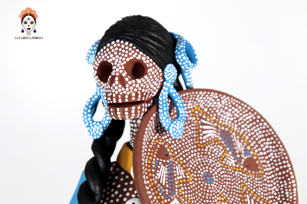 Catrina Punteada Ceremonial de Barro y Set de Altar - 39 cm. 15.3 in.