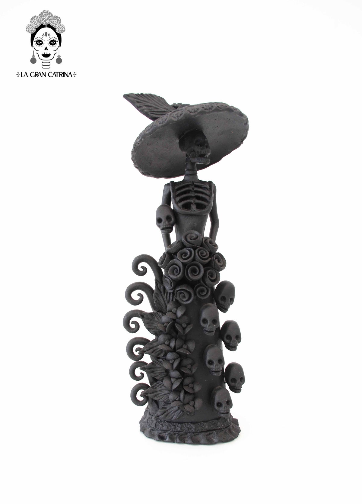 Pareja de Catrinas negras  - 30 cm. 12 in.