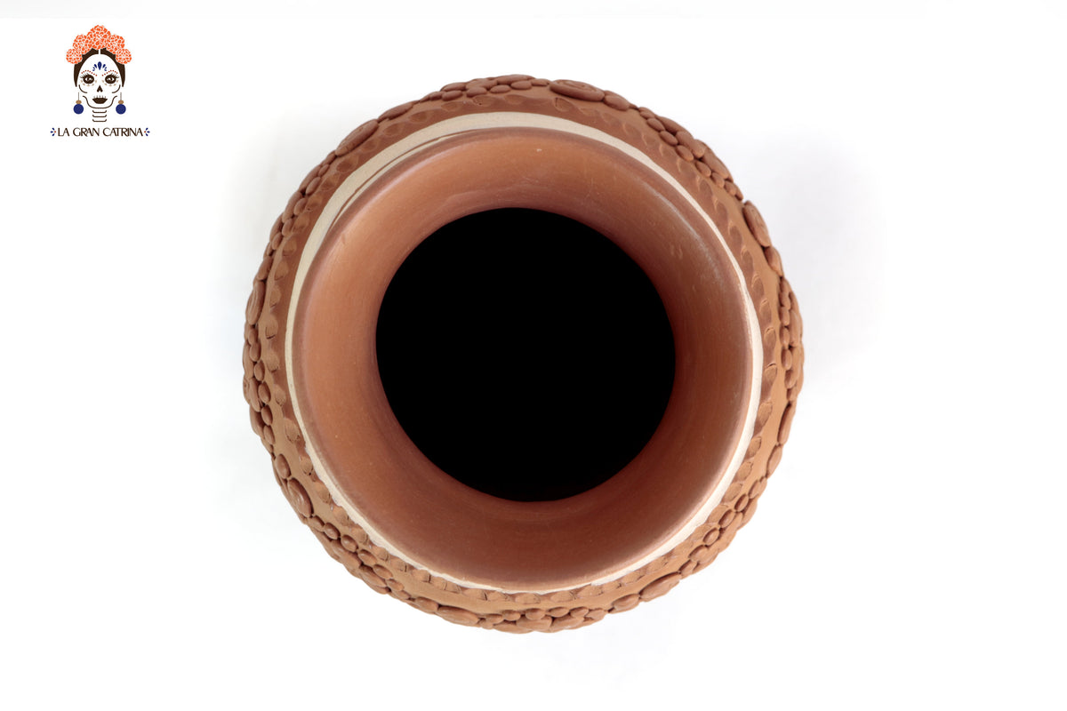 Jarrón Flor de Barro Alto - Patamban - 33 cm. 12.9 in. Artesanía