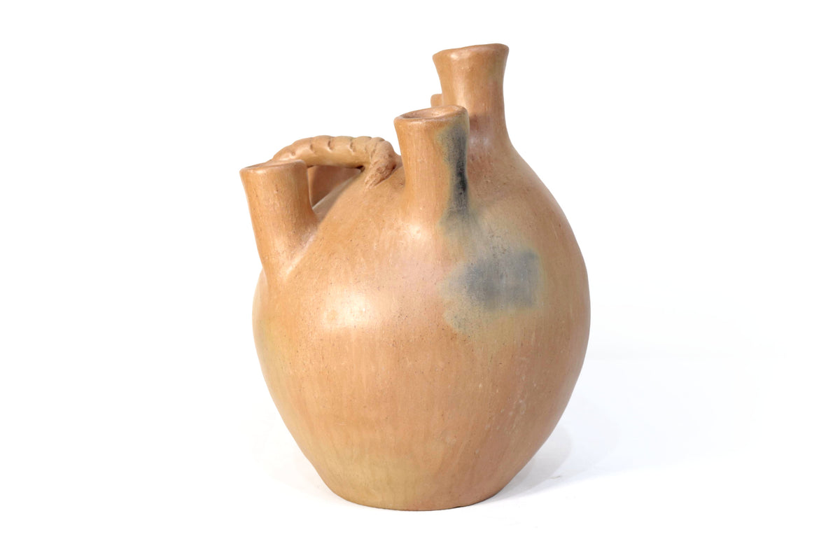 Pareja de Vasija Mixe Ancestral Cola de Tlacuache - 17 Cm. 6.6 In. - Sobre Pedido Mixe