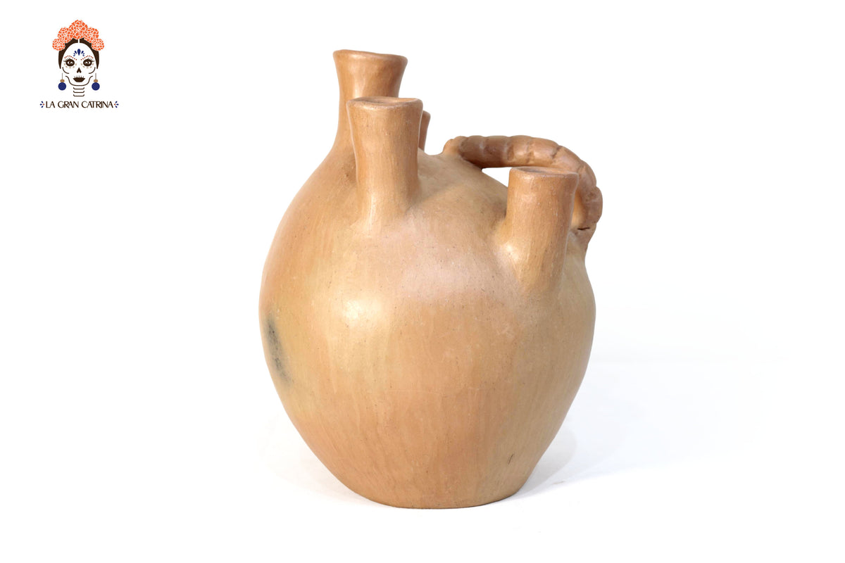 Pareja de Vasija Mixe Ancestral Cola de Tlacuache - 17 Cm. 6.6 In. - Sobre Pedido Mixe