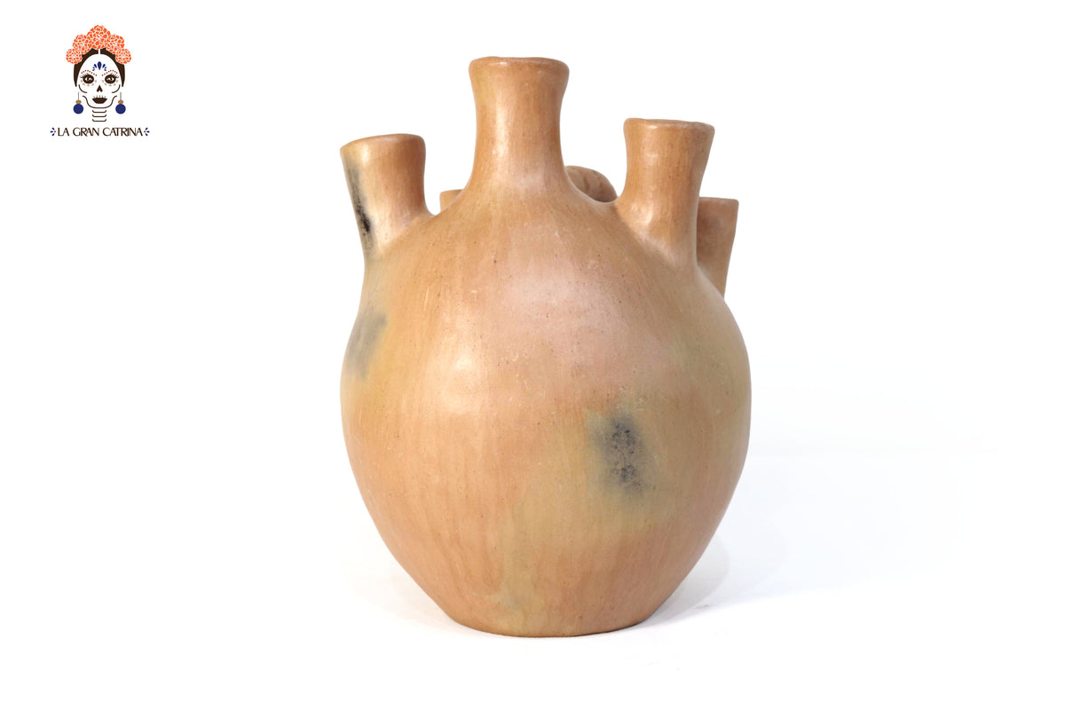 Pareja de Vasija Mixe Ancestral Cola de Tlacuache - 17 Cm. 6.6 In. - Sobre Pedido Mixe