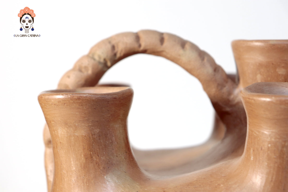 Vasija Mixe Ancestral Cola de Tlacuache II - 17 Cm. 6.6 In. Mixe