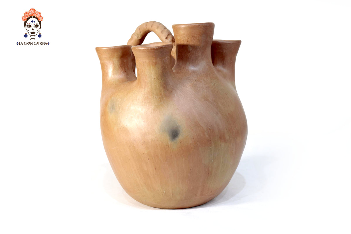 Vasija Mixe Ancestral Cola de Tlacuache II - 17 Cm. 6.6 In. Mixe