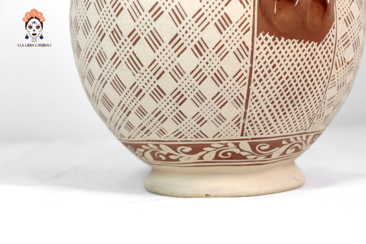 Jarra Floral de Barro - Patamban - 29 cm. 11.4 in. Artesanía