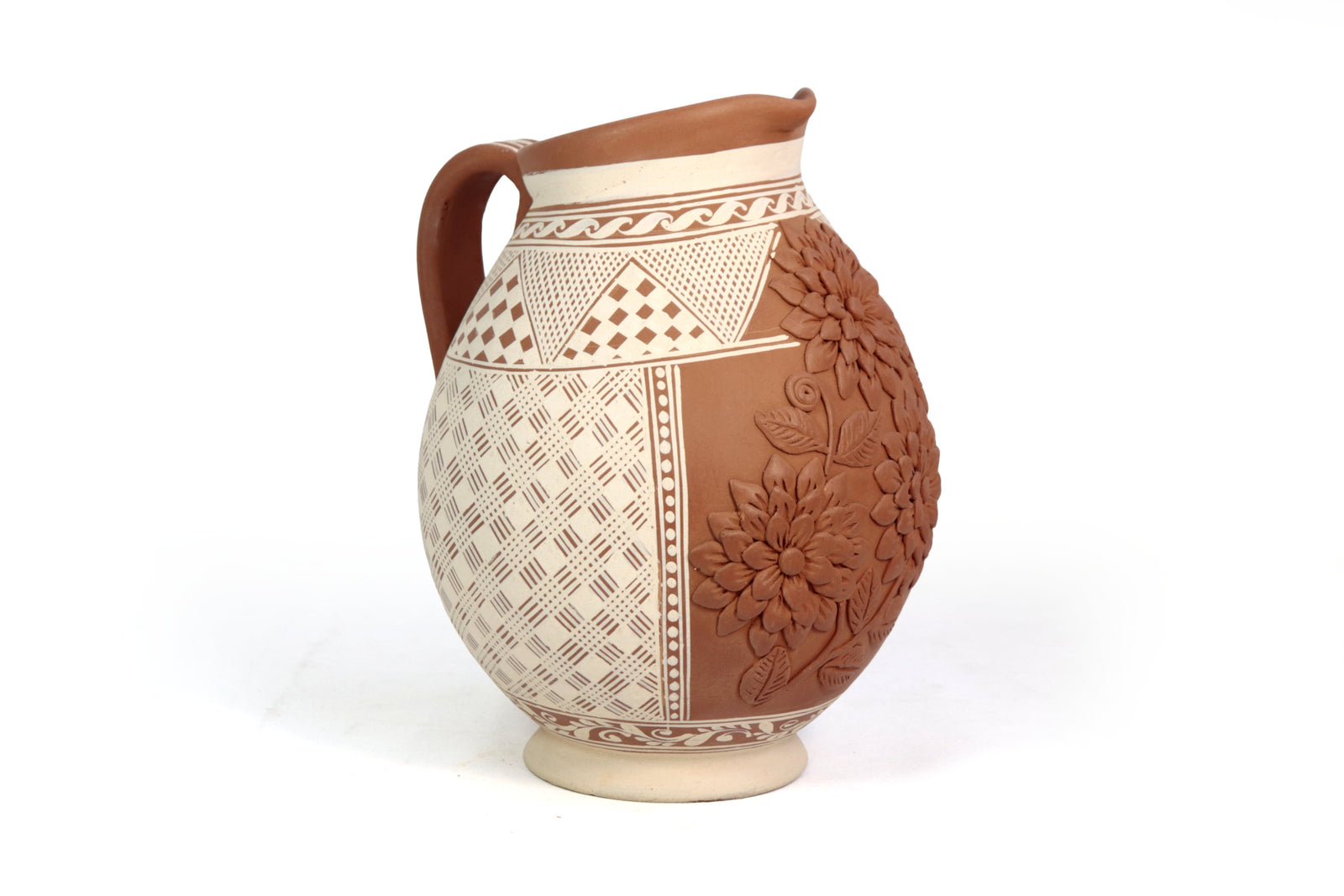 Jarra Floral de Barro - Patamban - 29 cm. 11.4 in. Artesanía
