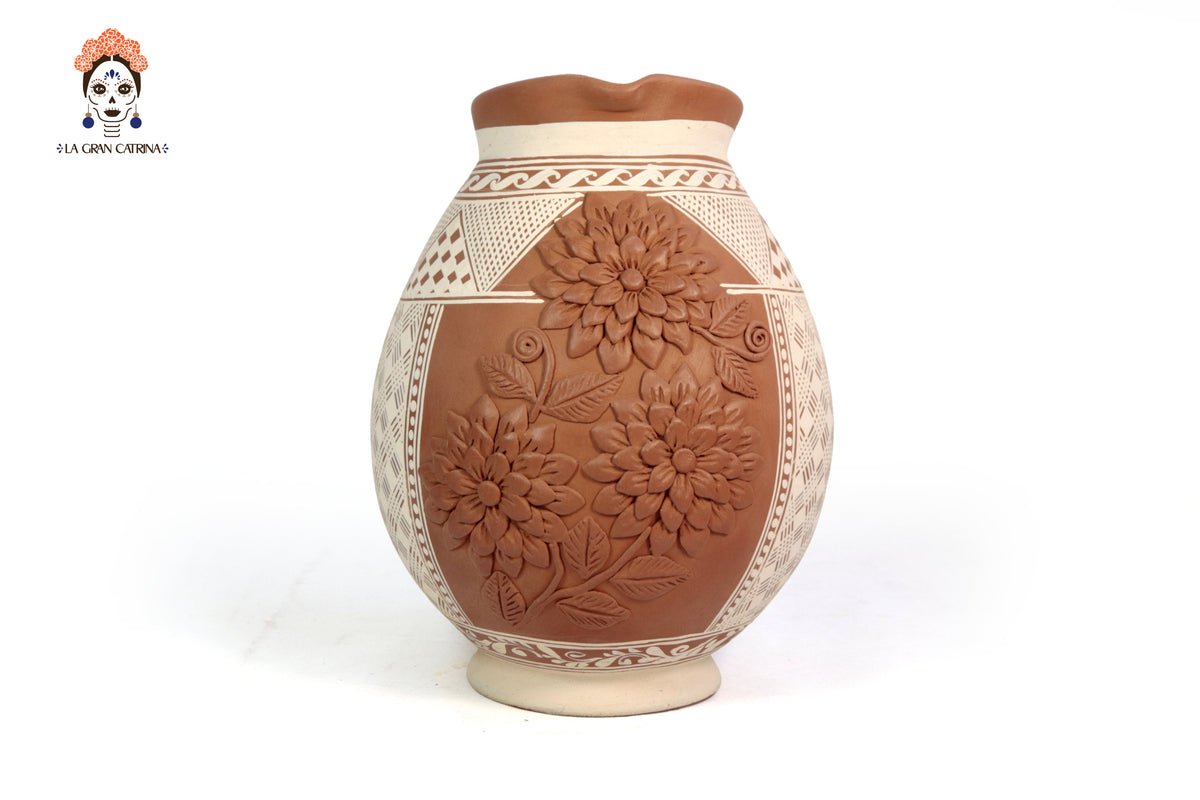 Jarra Floral de Barro - Patamban - 29 cm. 11.4 in. Artesanía