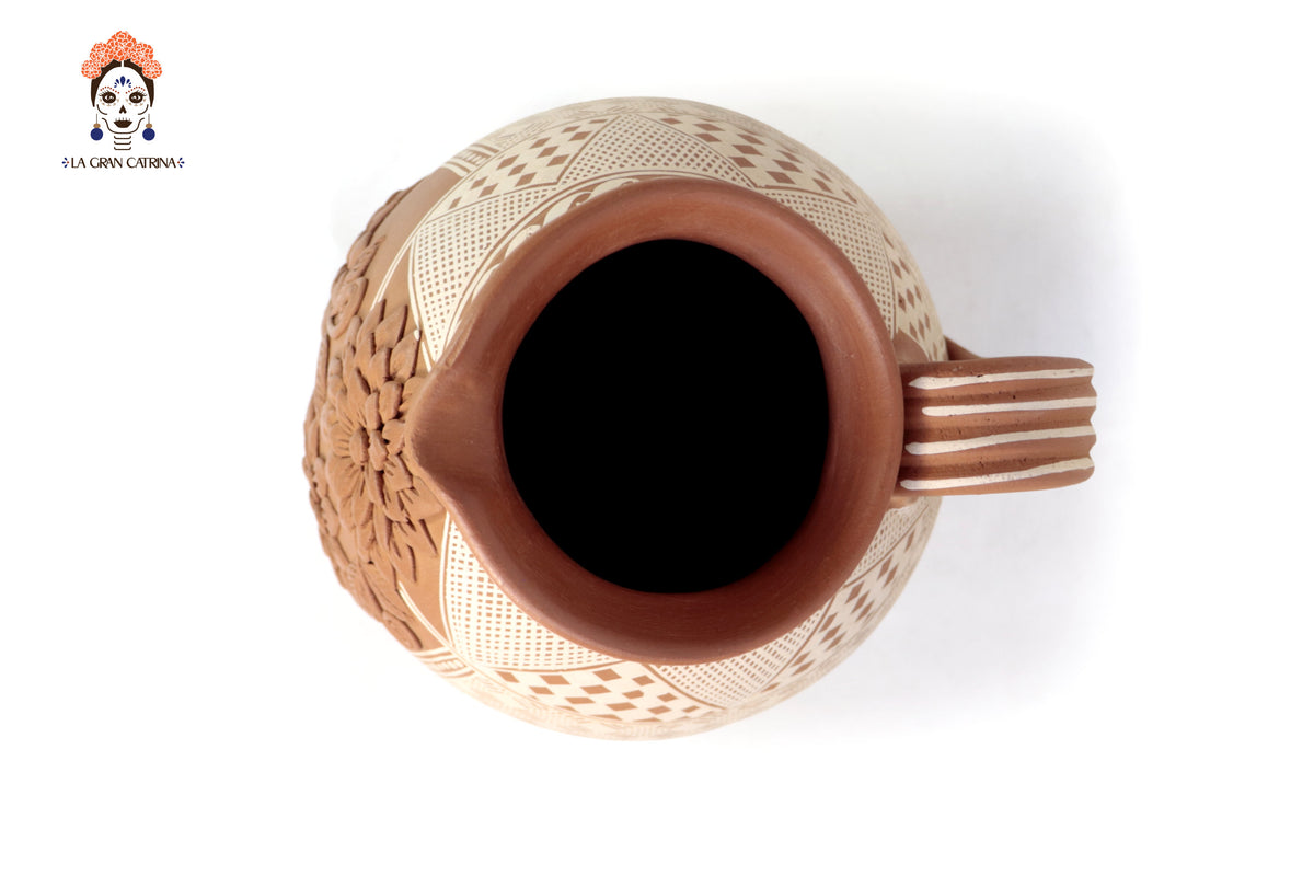 Jarra Floral de Barro - Patamban - 29 cm. 11.4 in. Artesanía