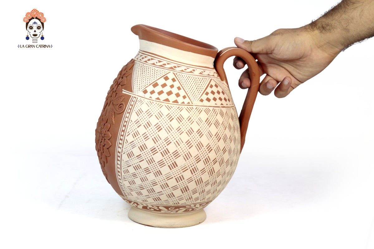 Jarra Floral de Barro - Patamban - 29 cm. 11.4 in. Artesanía