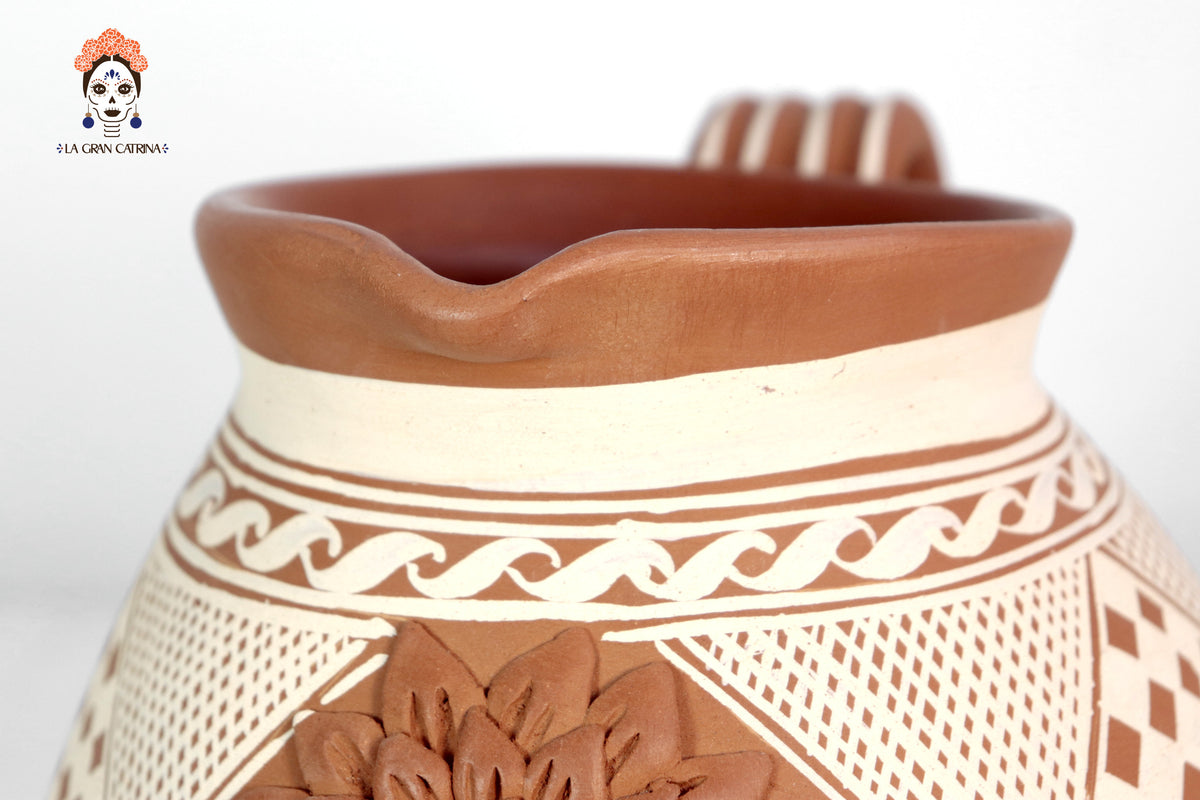 Jarra Floral de Barro - Patamban - 29 cm. 11.4 in. Artesanía