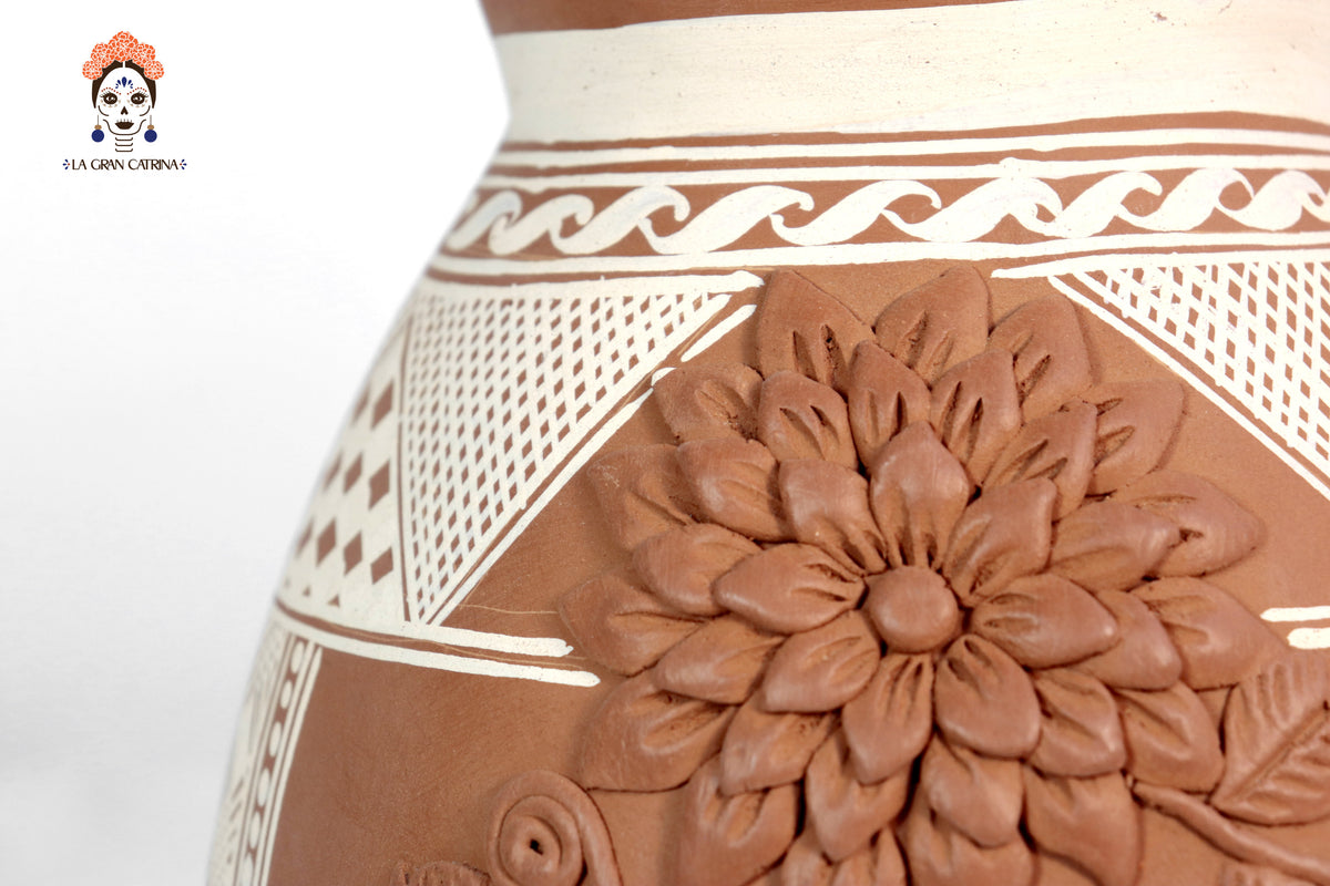 Jarra Floral de Barro - Patamban - 29 cm. 11.4 in. Artesanía