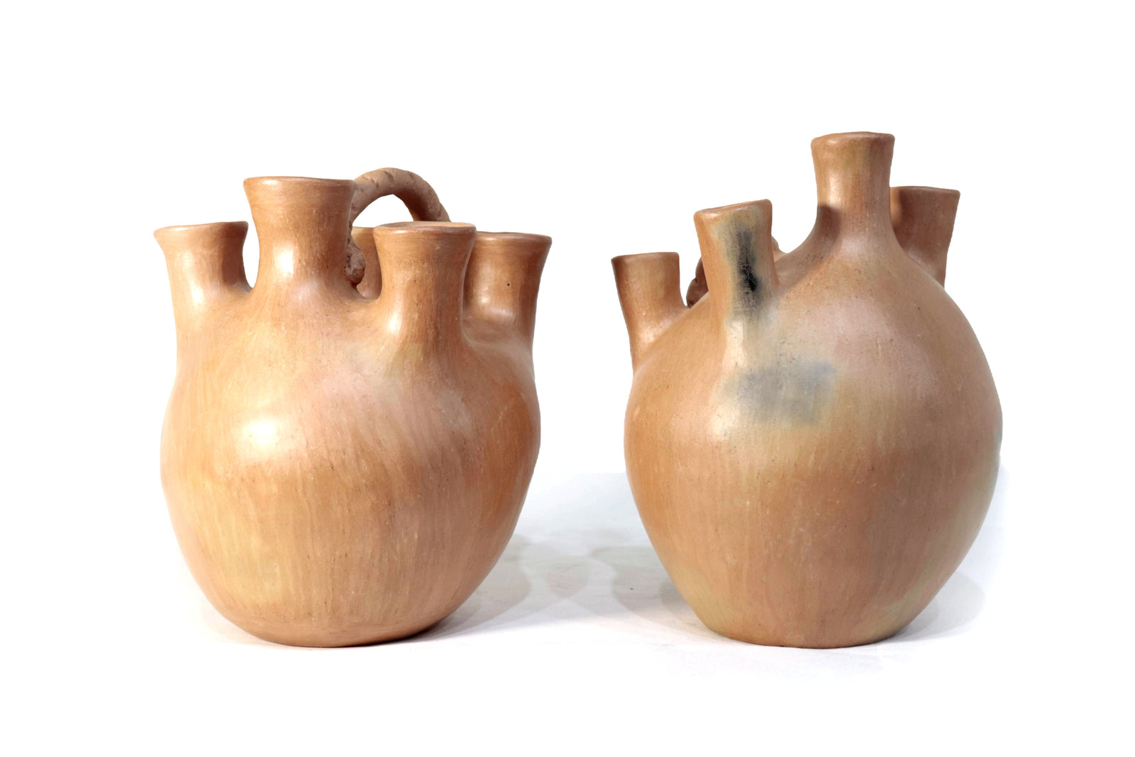 Pareja de Vasija Mixe Ancestral Cola de Tlacuache - 17 Cm. 6.6 In. - Sobre Pedido Mixe