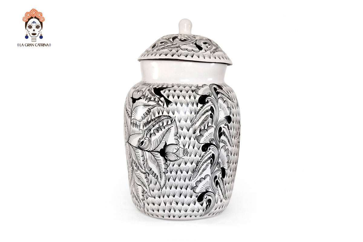 Cantaro Flores y Aves - Huancito - 46.5 cm. 18.3 In.