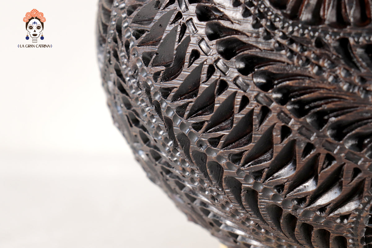 Jarrón de Barro Negro 24 cm. 9.4 in. Barro negro