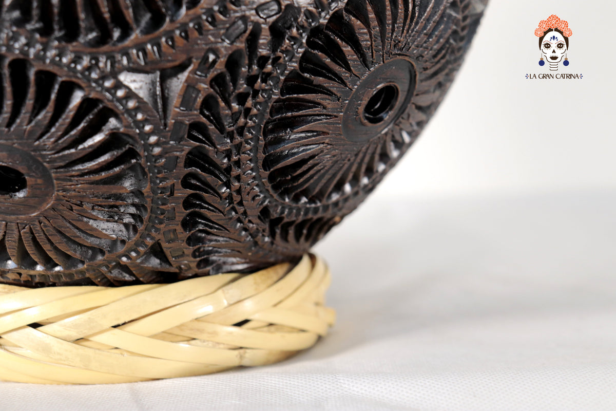 Jarrón de Barro Negro 24 cm. 9.4 in. Barro negro