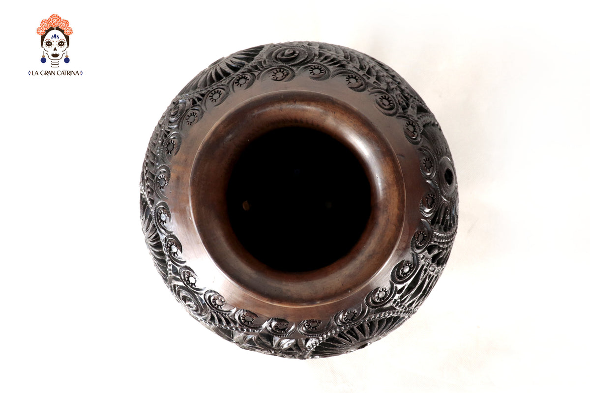 Jarrón de Barro Negro 24 cm. 9.4 in. Barro negro