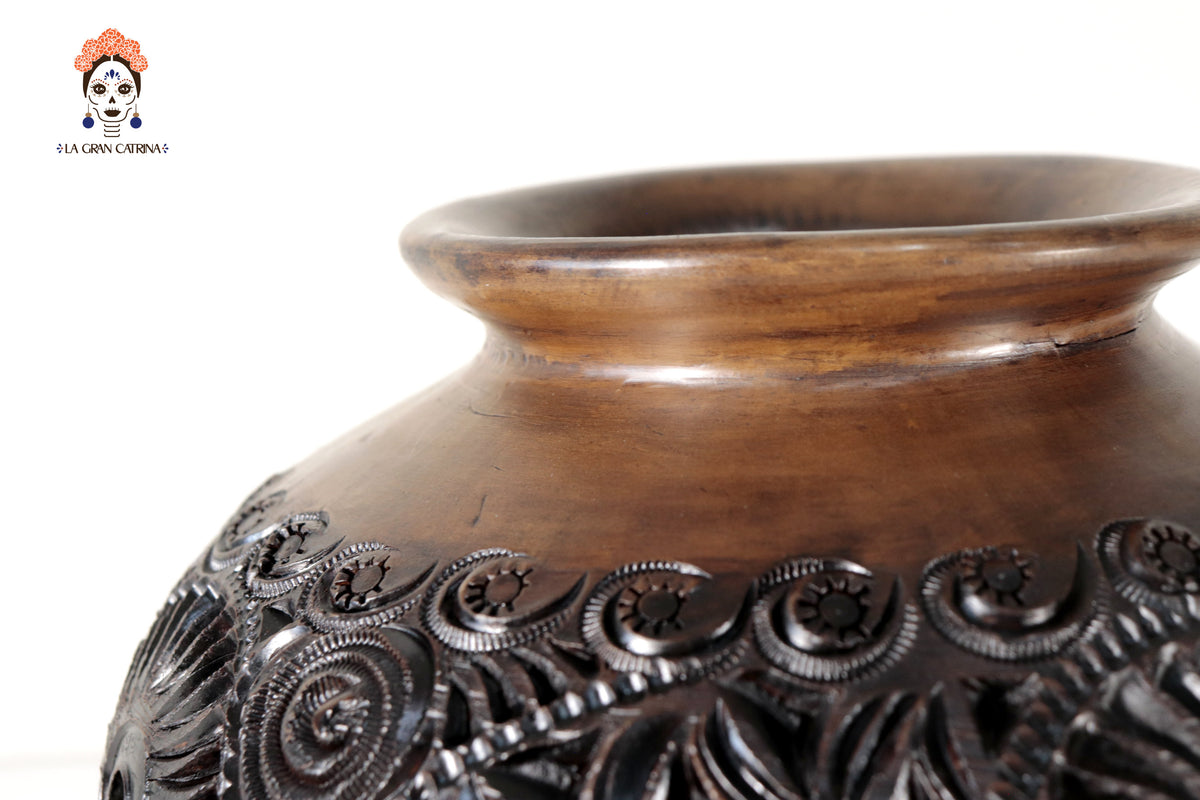 Jarrón de Barro Negro 24 cm. 9.4 in. Barro negro