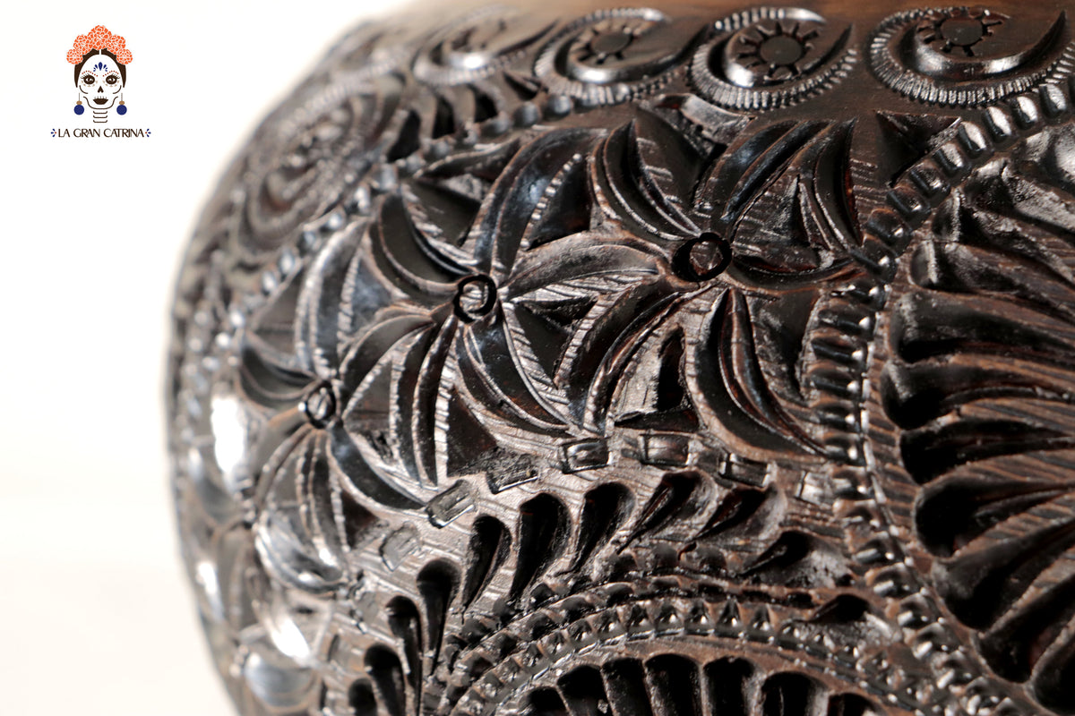 Jarrón de Barro Negro 24 cm. 9.4 in. Barro negro