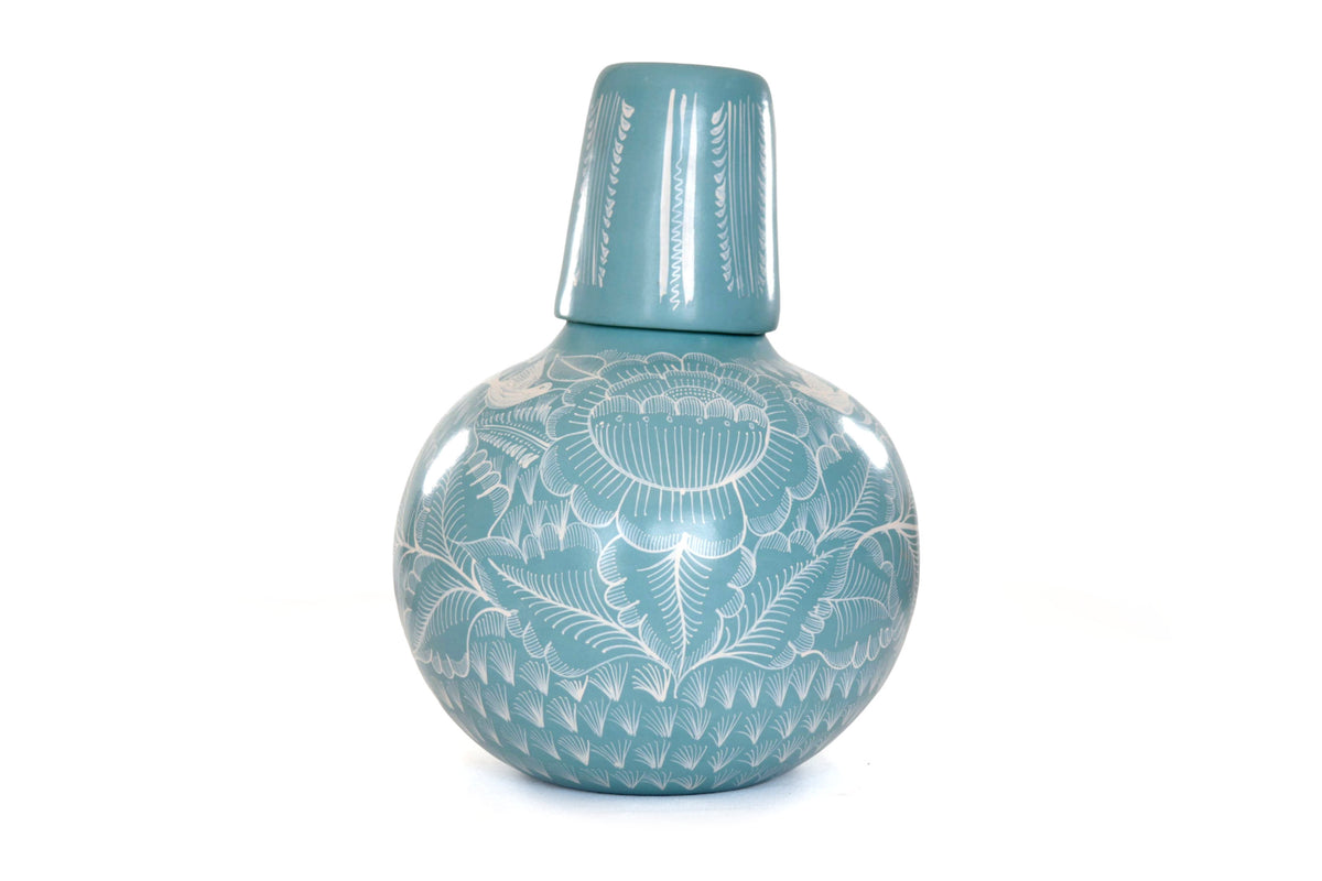 Jarrón de follaje verde con aves - Huancito - 29.5 cm. 11.6 In.