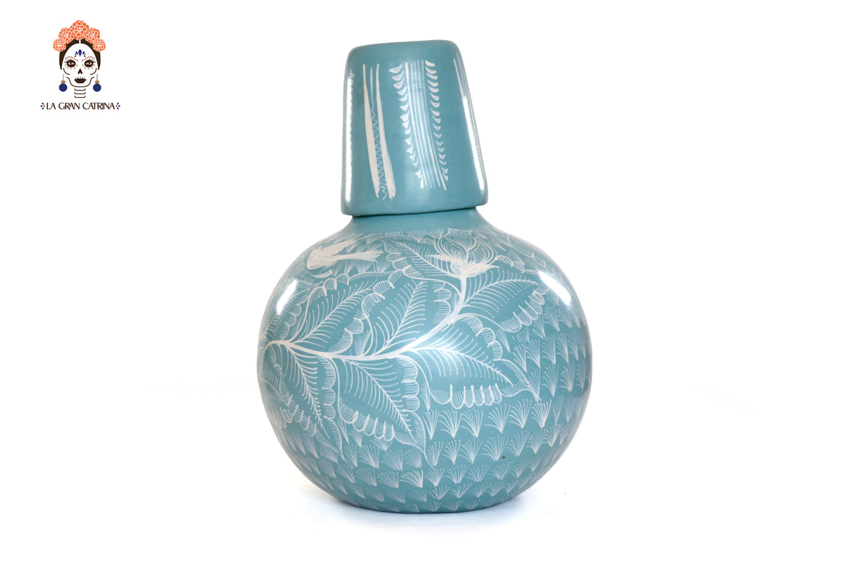 Jarrón de follaje verde con aves - Huancito - 29.5 cm. 11.6 In.