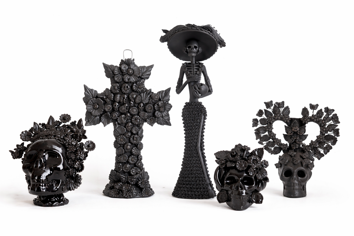 Set Altar de Dia de Muertos Negro Artesanía