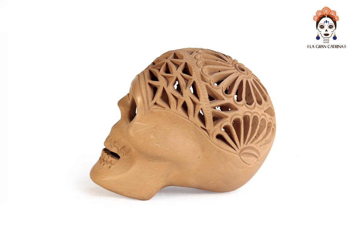 Cráneo Barro Natural - 18 cm. 7.1 in.