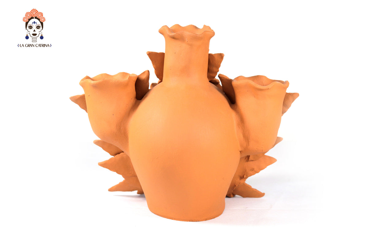 Candelero de Día de Muertos Naranja 22 cm. 8.6 in.