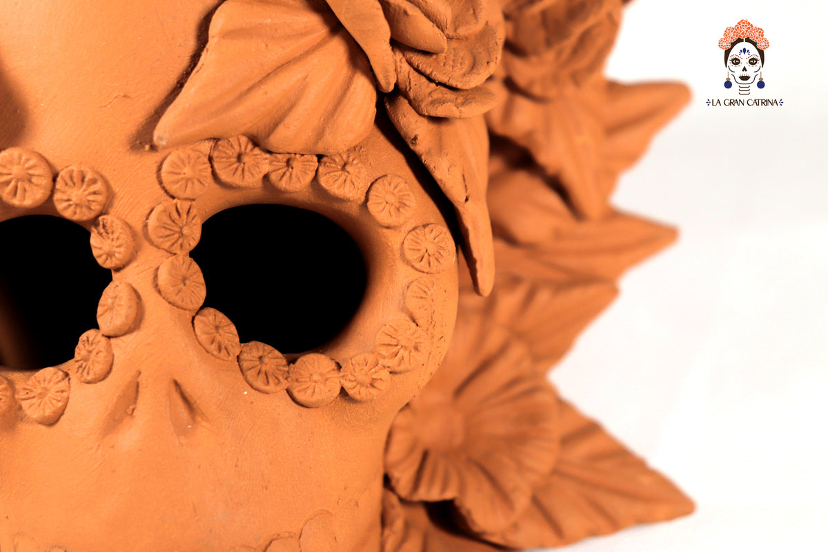 Candelero de Día de Muertos Naranja 22 cm. 8.6 in.