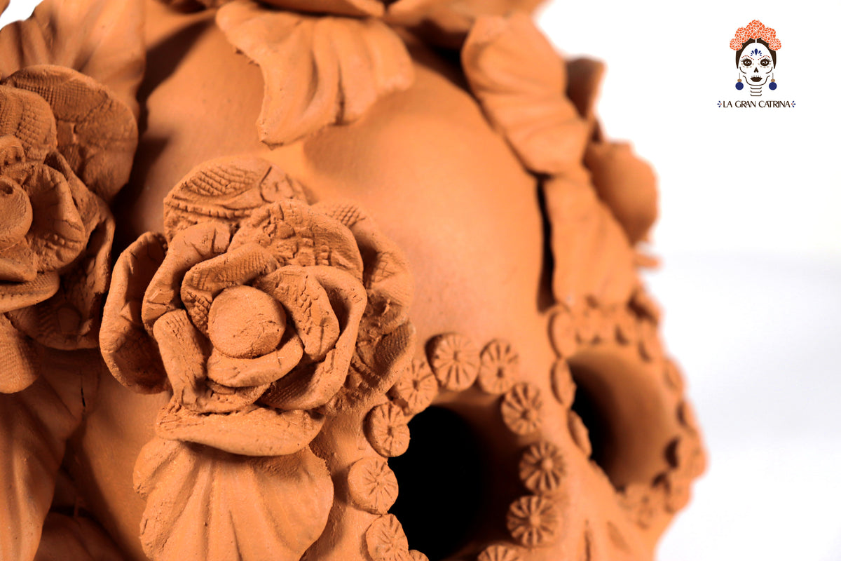 Candelero de Día de Muertos Naranja 22 cm. 8.6 in.