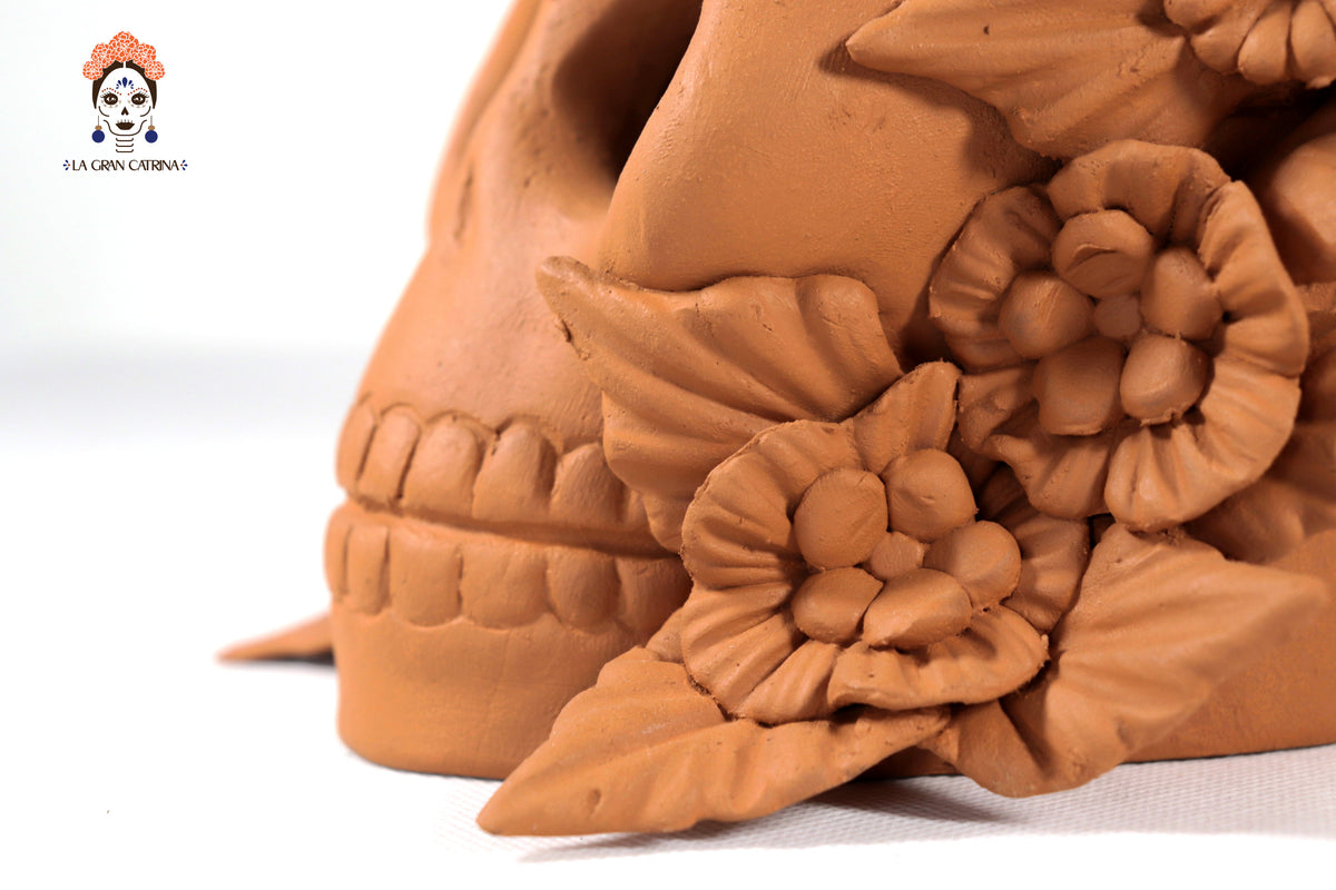 Candelero de Día de Muertos Naranja II 22 cm. 8.6 in.