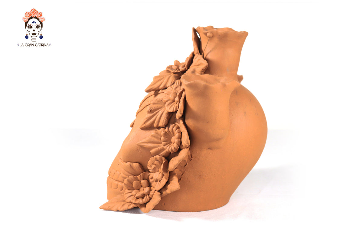 Candelero de Día de Muertos Naranja II 22 cm. 8.6 in.