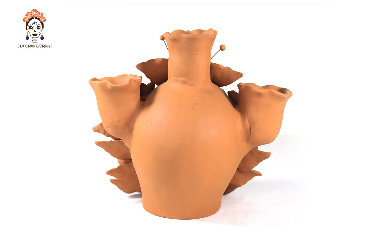 Candelero de Día de Muertos Naranja II 22 cm. 8.6 in.