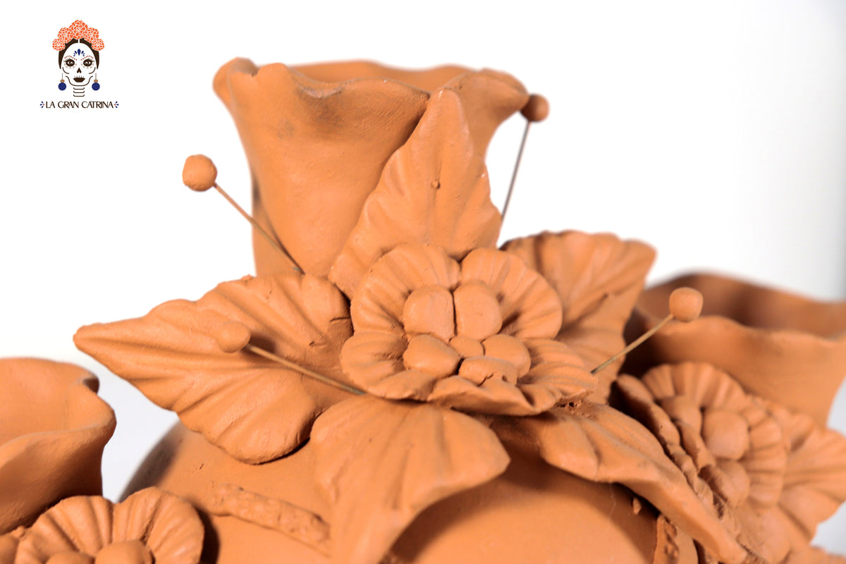 Candelero de Día de Muertos Naranja II 22 cm. 8.6 in.