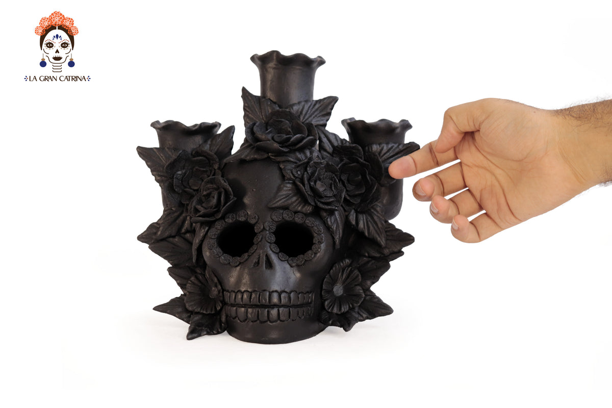 Candelero II de Día de Muertos para 3 Velas - 22 cm. 09 in. Candelabros
