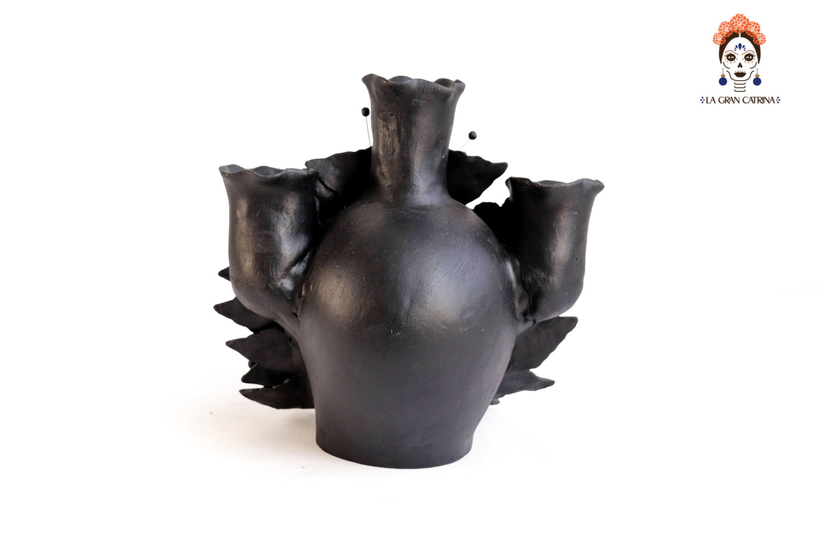 Candelero I de Día de Muertos para 3 Velas - 22 cm. 09 in. Maceta