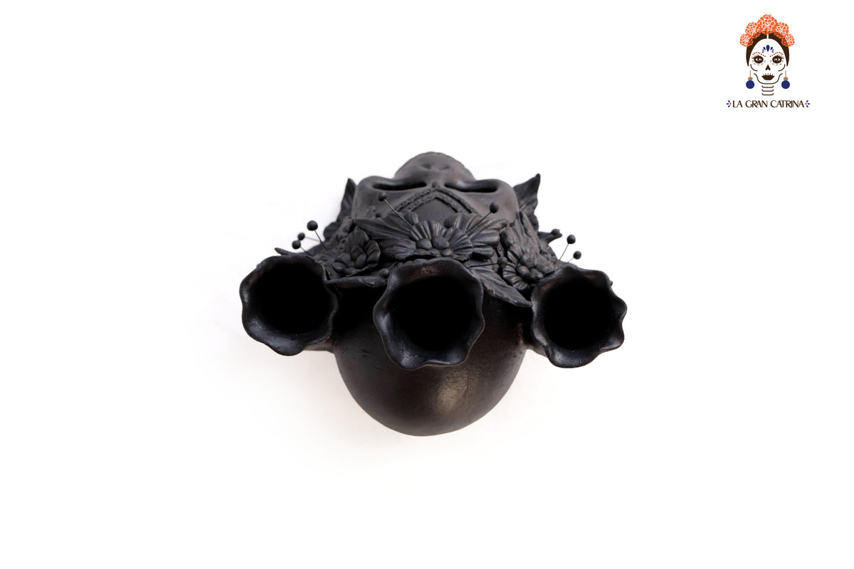 Candelero I de Día de Muertos para 3 Velas - 22 cm. 09 in. Maceta