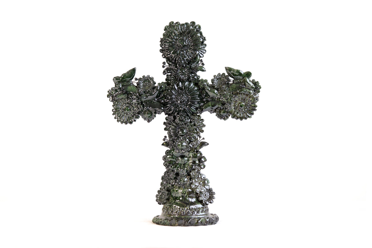 Cruz Verde Vidriada - 38 cm. 15 in. Vidriado Santa Fe