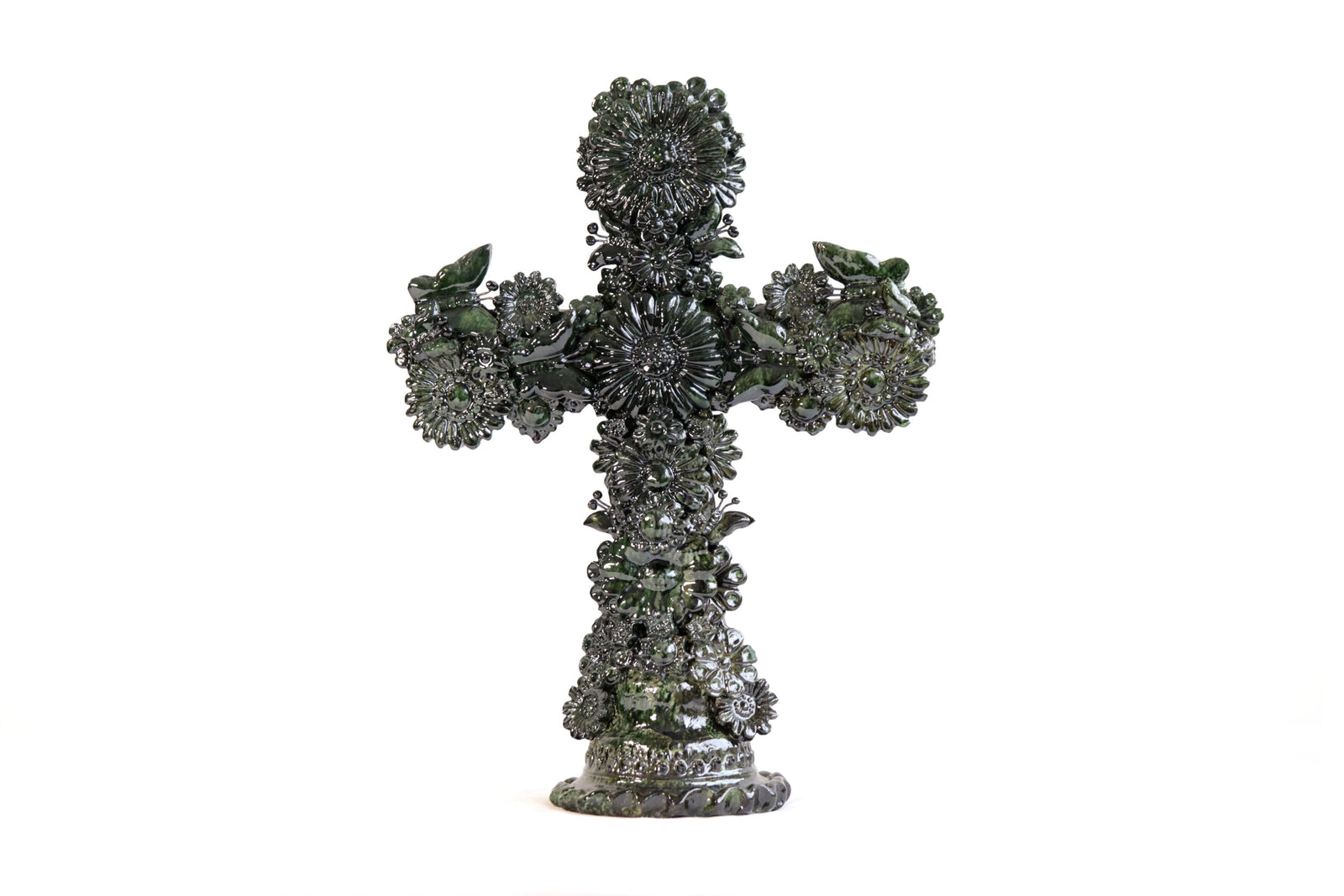 Cruz Verde Vidriada - 38 cm. 15 in. Vidriado Santa Fe