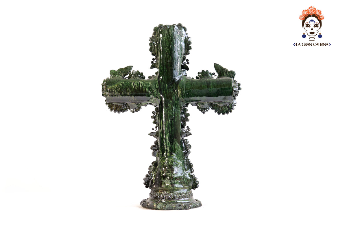 Cruz Verde Vidriada - 38 cm. 15 in. Vidriado Santa Fe