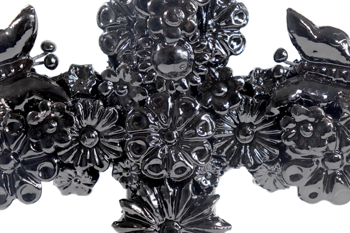Cruz negro - Barro vidriado - 25 cm. 10 in.