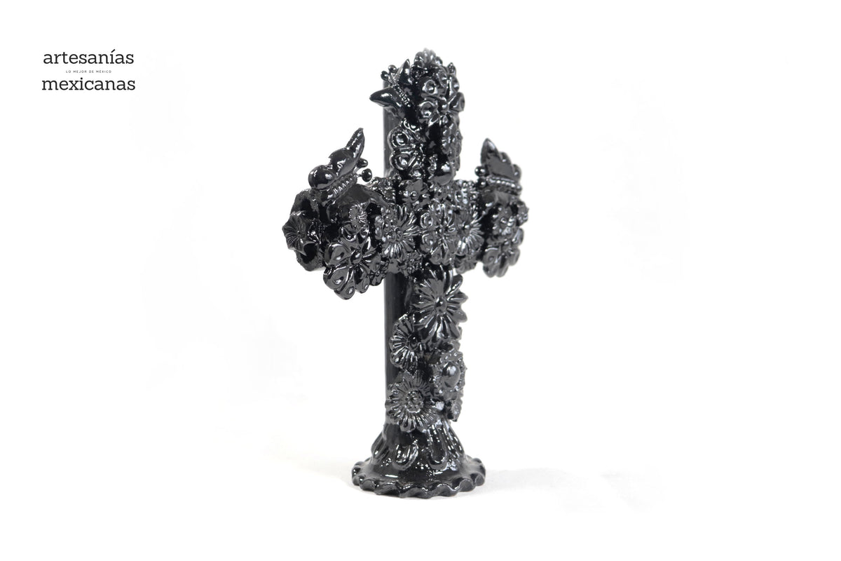 Cruz negro - Barro vidriado - 25 cm. 10 in.