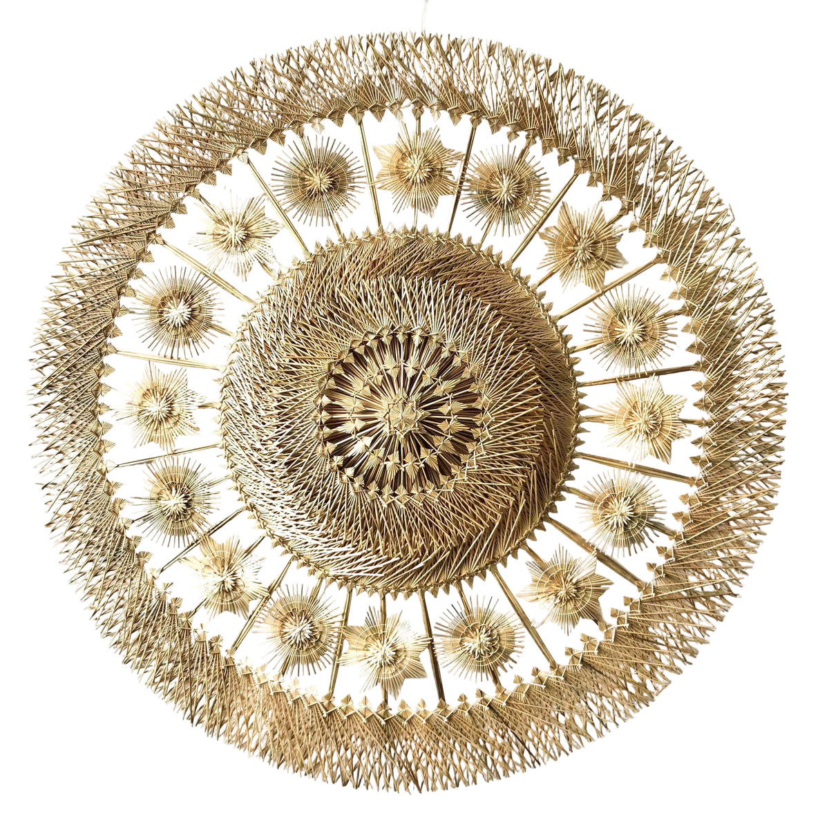 Set Mural Artesanal de Barro Vidriado y Trigo – Decoración Boho de Pared Artesanía