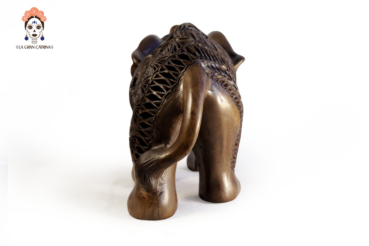 Elefante Cafe de Barro Negro - 40 cm. 15.7 in.