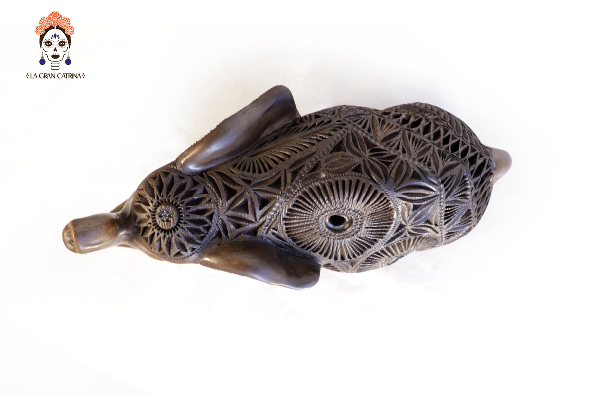 Elefante Cafe de Barro Negro - 40 cm. 15.7 in.