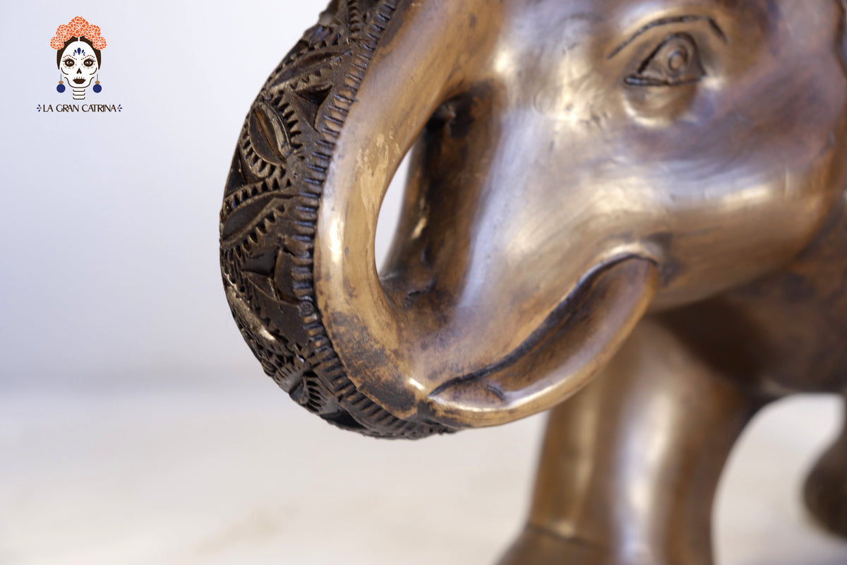 Elefante Cafe de Barro Negro - 40 cm. 15.7 in.