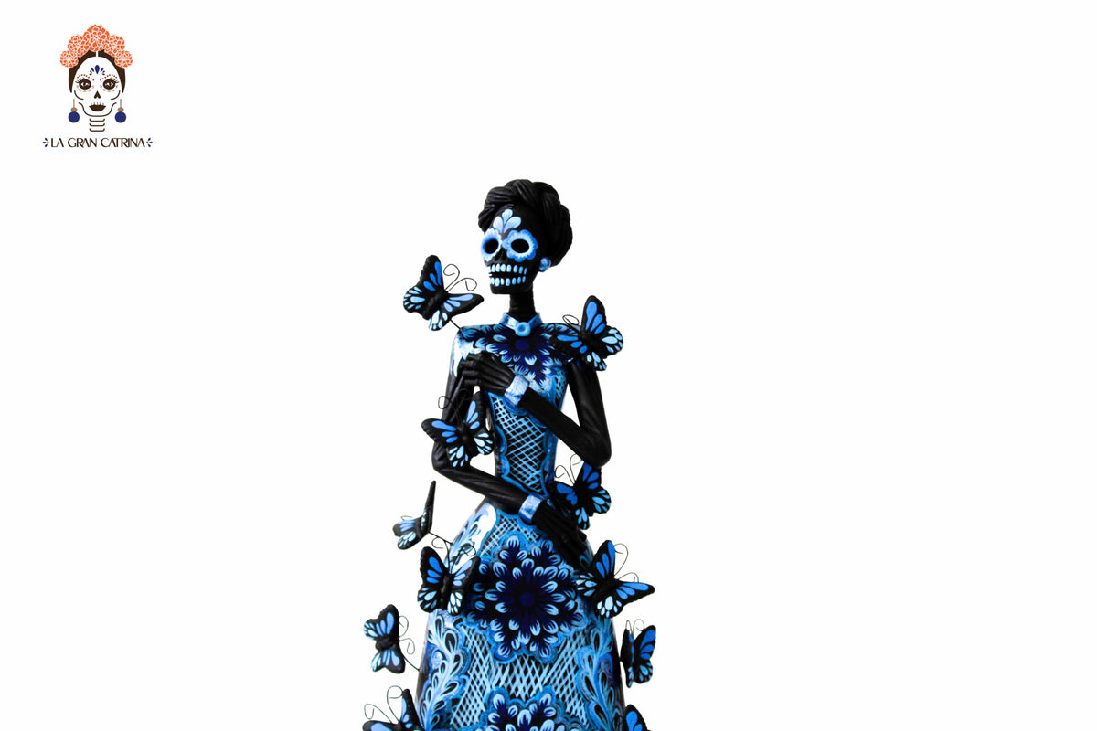 Catrina de mariposas azules - 30 cm. 12 in.