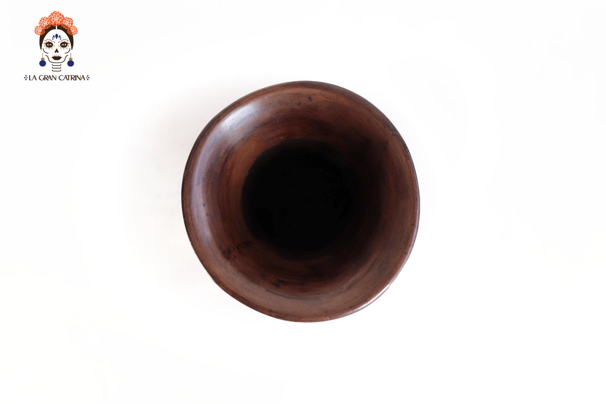 Jarrón Café "Fuego" Artesanal de Barro - 44 cm. 17.3 in.