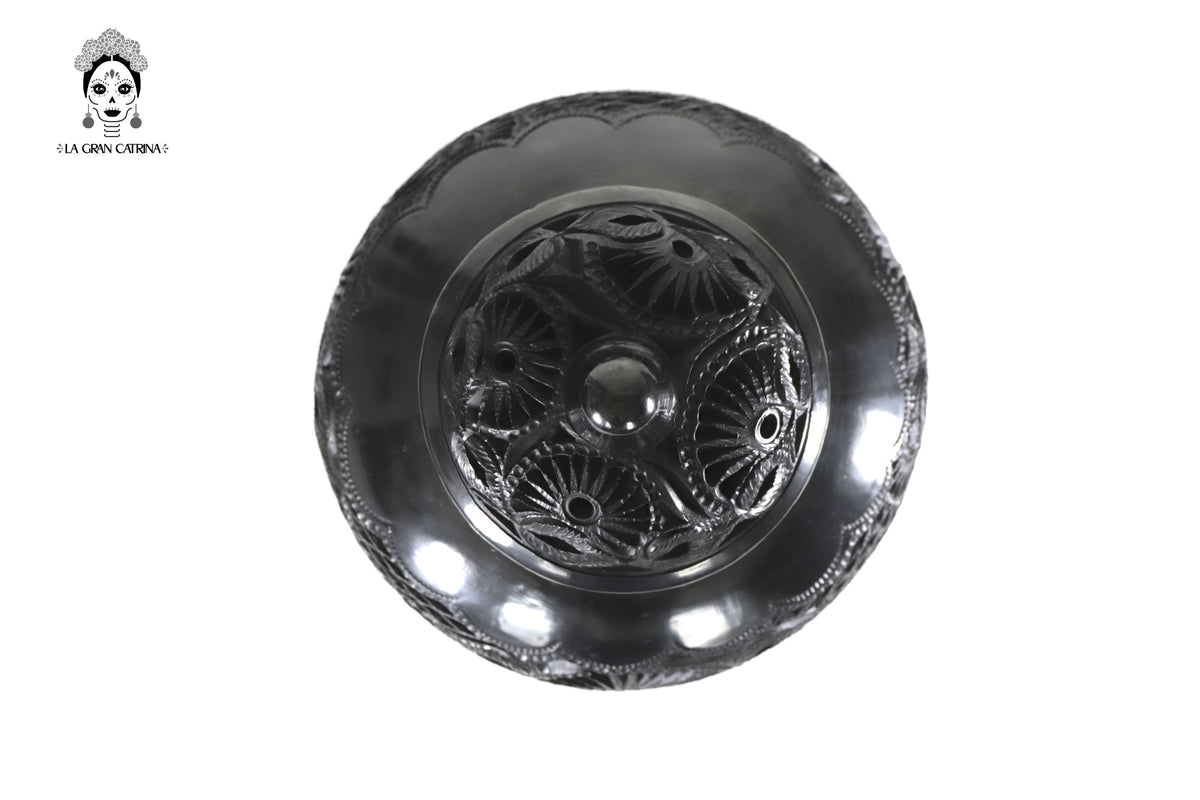 Jarrón &quot;Arena&quot; Artesanal de Barro Negro 37 cm. 14.5 in