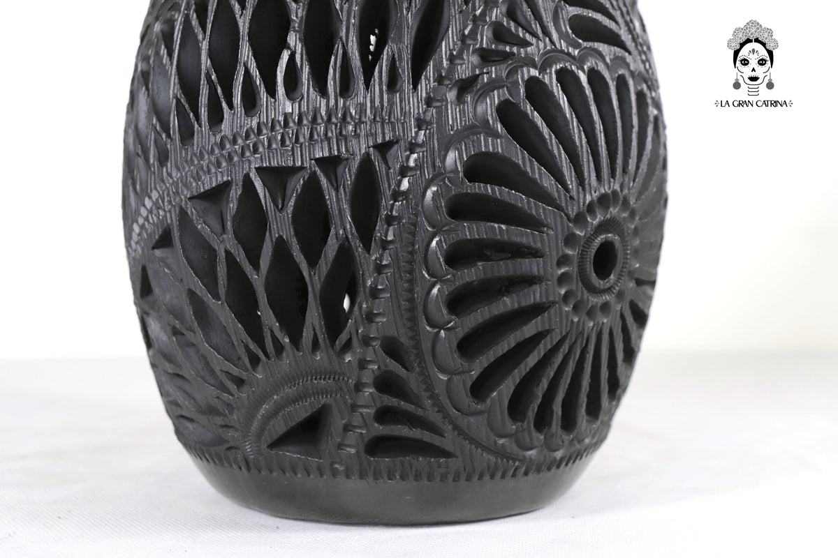 Jarrón &quot;Río grande&quot; Artesanal de Barro Negro 43 cm. 16.9 in.