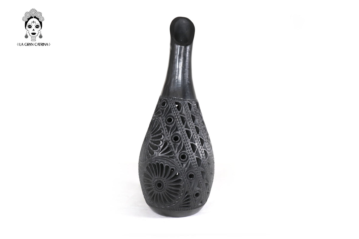 Jarrón &quot;Río grande&quot; Artesanal de Barro Negro 43 cm. 16.9 in.